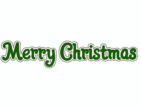 MerryChristmasの文字〜緑〜 merrychristmas,クリスマス,メリークリスマス,文字,透過,緑,白縁,英語,アルファベット,冬のイラスト素材