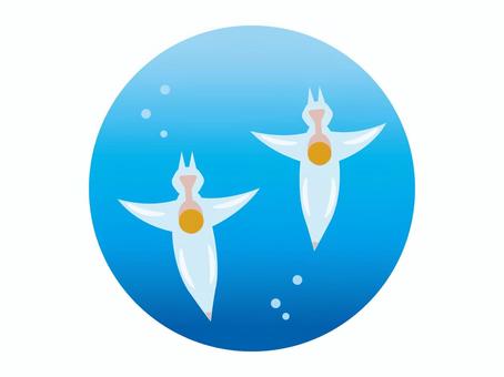 流氷の天使クリオネ クリオネ,ハダカカメガイ,海洋生物,生き物,二匹,シンプル,ベクター,イラストのイラスト素材