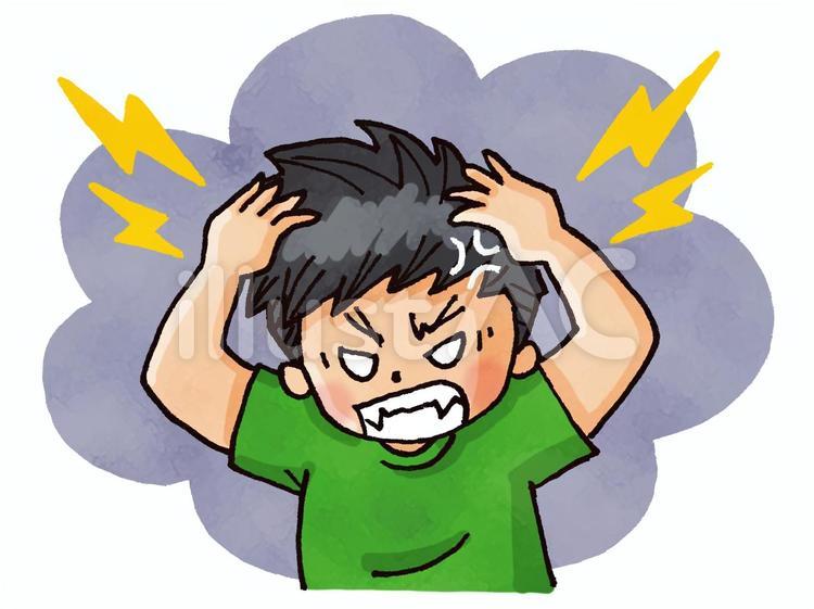 怒る若い男性 怒り,怒る,激怒のイラスト素材