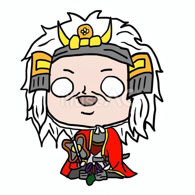 ゆるい武田信玄さん 刀剣,手書き,武田信玄のイラスト素材