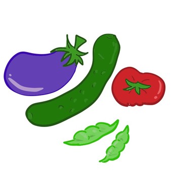 Illustration, vegetables, eggplant, cucumber, JPG and PNG