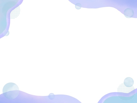 水玉のポップなフレーム・背景素材：青紫 フレーム,枠,囲み枠,飾り枠,ポップ,紫,青,見出し,タイトル,あしらいのイラスト素材