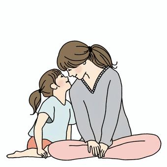 Illustration, ebeveyn-çocuk, anne, kız evlat, 