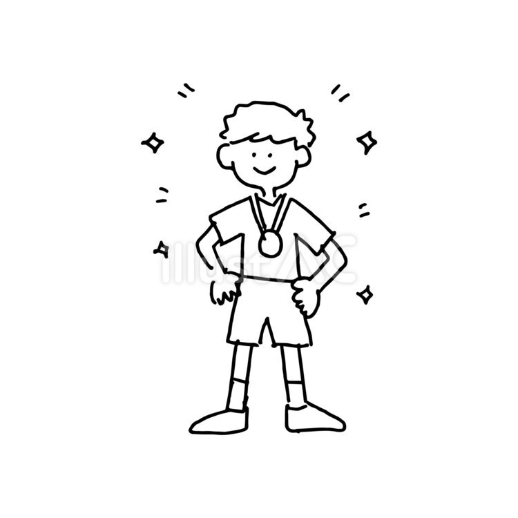 メダルとったよ メダル,男の子,運動会のイラスト素材