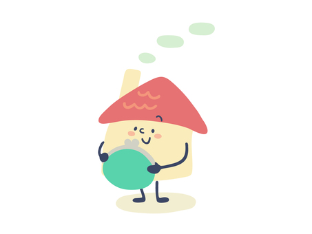 お家（お金） 家,お金,金額,財布,価格,値段,予算,戸建て,建物,家屋のイラスト素材