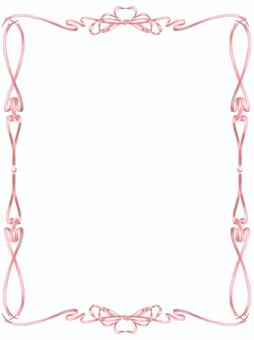 A4縦対応・リボンのフレーム（ピンク） リボン,フレーム,ピンク,蝶結び,スペース,手描き,可愛い,シンプル,おしゃれ,雑貨のイラスト素材