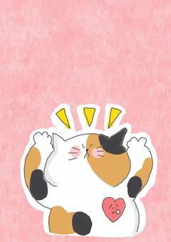 から元気の三毛猫ちゃん から元気の三毛猫ちゃん かわいい,から元気,不安,悲しい,寂しい,涙,困る,怖い,恐怖,心のイラスト素材