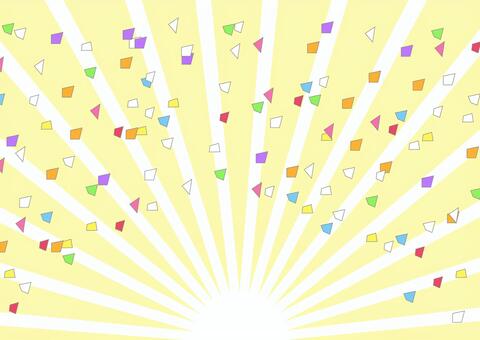 集中線と紙吹雪の背景素材①黄色 集中線,背景,紙吹雪,キラキラ,チラシ,初売り,新春,新年,大売出し,ビジネスのイラスト素材