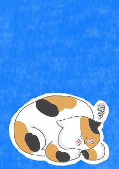 不調な三毛猫ちゃん 不調な三毛猫ちゃん かわいい,不調,がっかり,不機嫌,落ち込む,ネガティブ,しょんぼり,しょぼん,不満,不服のイラスト素材