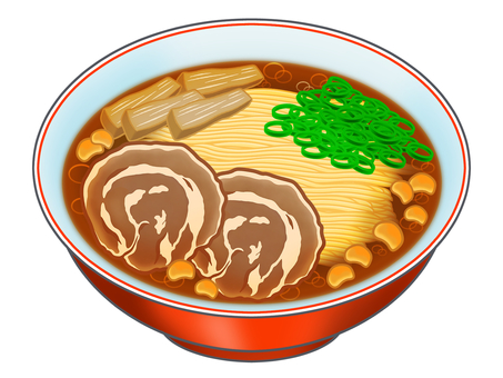 ラーメン ラーメン,中華料理,チャーシュー,メンマ,ネギ,スープ,食事,食料,食品,丼のイラスト素材