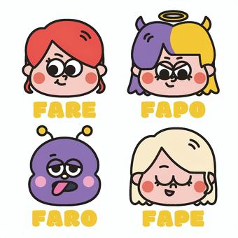 ラブタイプ診断(F×Aグループ) ラブタイプ診断(F×Aグループ) 可愛い,ポップ,イラスト,性格診断,ラブタイプ,診断,テスト,faro,不思議生命体,fareのイラスト素材