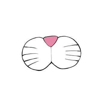 付け鼻（猫） 付け鼻,動物,猫,ひげ,仮装,ハロウィン,コスチューム,パーツのイラスト素材