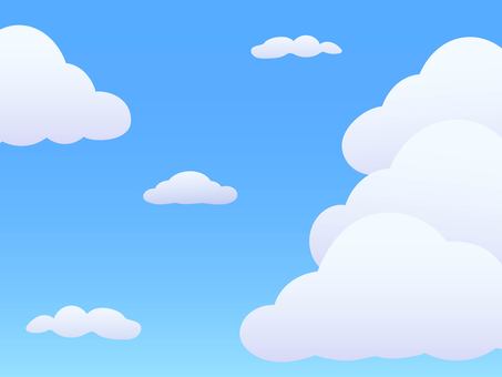Illustration of a summer sky with fluffy cumulonimbus clouds, JPG and AI Illustration of a summer sky with fluffy cumulonimbus clouds, sky, blue, summer, JPG and AI