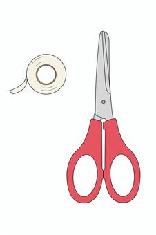 ハサミとテープ ハサミ,テープ,文具,文房具,セロハンテープ,シンプル,アイコン,工作,図工,学校のイラスト素材