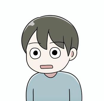 ポカンと口を開ける男性 ポカンと口を開ける男性 可愛い,かわいい,手書き,手描き,なぜ,?,どうして,どうしよう,疑問,謎のイラスト素材
