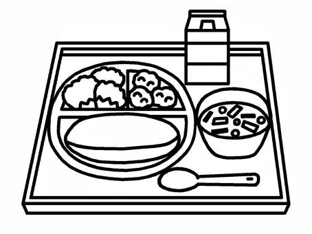 給食 給食,学校,小学校,中学校,昼食,食べ物,イラストのイラスト素材