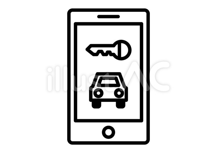 スマホ　車　鍵 カー,キー,車のイラスト素材