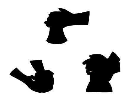 陶芸のシルエット 陶芸,手元,ろくろ,手作り,手描き,シルエット,黒のイラスト素材