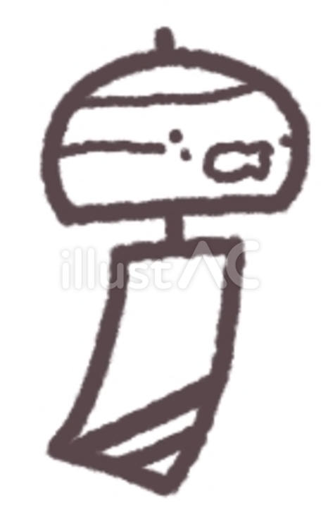 手書きの風鈴 風鈴,手書き,手書き風イラストのイラスト素材