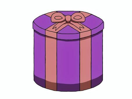 プレゼント（円柱） プレゼント,円柱,箱,ボックス,物,リボン,紫,ピンク,誕生日,クリスマスのイラスト素材
