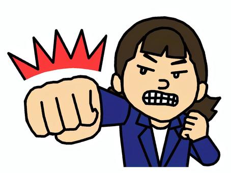 パンチ パンチ,反抗,暴力,ol,社会人,ストレス,女性,イラストのイラスト素材