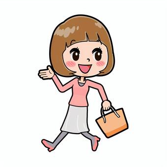 Illustration, female, walk, people, 