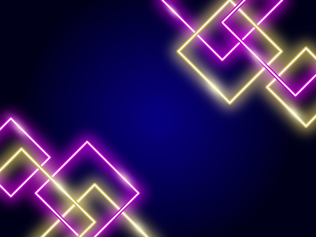 ネオンの四角メンフィス背景 黄色 紫