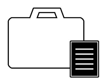 バッグと書類 バッグと書類 ビジネス,バッグ,かばん,資料,用紙,買い物,ファッション,おしゃれ,シルエット,仕事のイラスト素材