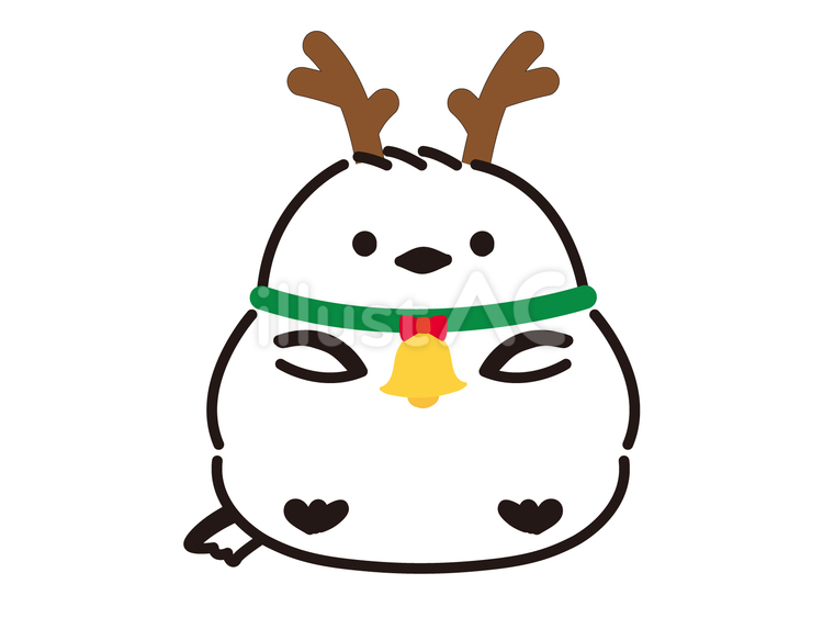 トナカイの格好のシマエナガ２ トナカイ,クリスマス,冬のイラスト素材
