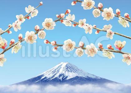 178-風景2 富士山と梅2