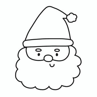 サンタクロース サンタクロース,クリスマス,顔,モノトーン,塗り絵,可愛い,ゆるい,手描き,デコレーション,素材のイラスト素材