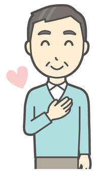 ニット中年男性-148-バスト  ニット中年男性-148-バスト 好き,おじさん,男性,中年,お父さん,パパ,シニア,ミドルエイジ,人物,かわいいのイラスト素材