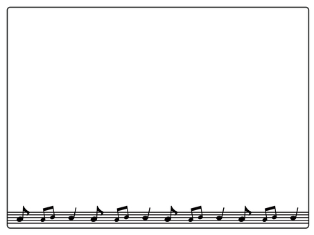 Decorative frame 3 of a note, song, footsteps, rhythm, JPG, PNG and AI