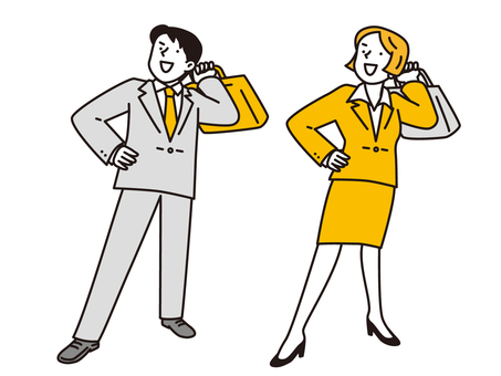 上を向く若い男女ビジネスマンセット 男性,女性,ビジネスマン,上,見上げる,ポーズ,全身,男女,ビジネス,スーツのイラスト素材