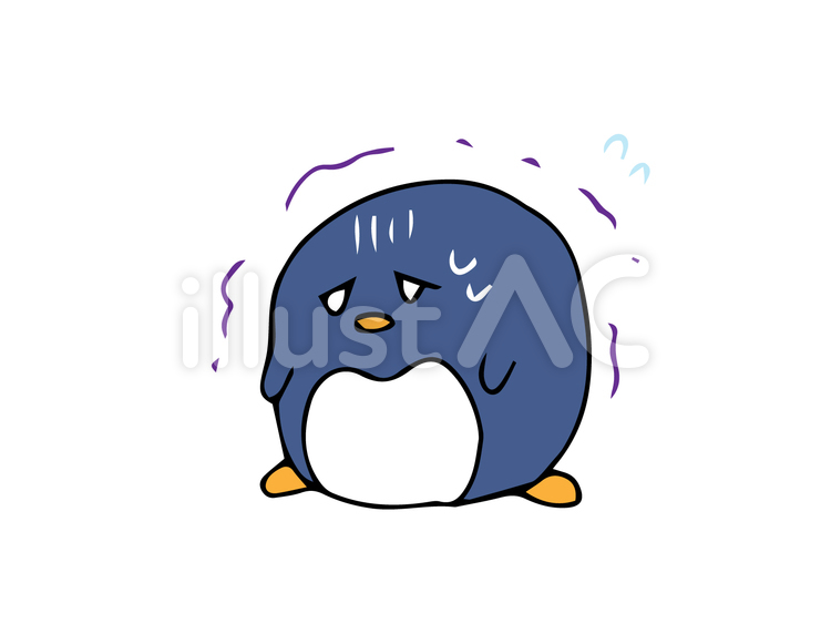 震える　体調不良　ペンギン 震える,ペンギン,体調不良のイラスト素材