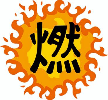 燃える 燃える,炎,火,太陽,熱い,灼熱,漢字,イメージのイラスト素材