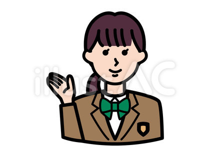 女子生徒(ブレザー・右手を上げる)