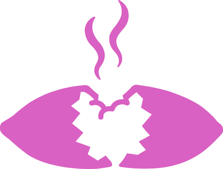 ピクトグラムのピンクの焼き芋です。 ピクトグラム,焼き芋,シンプル,さつまいも,芋,ホクホク,スイーツ,甘い,温かい,おやつのイラスト素材