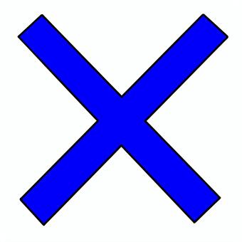 バツマークのイラスト バツ,バッテン,バツマーク,✖,マーク,青,シンプル,アイコンのイラスト素材