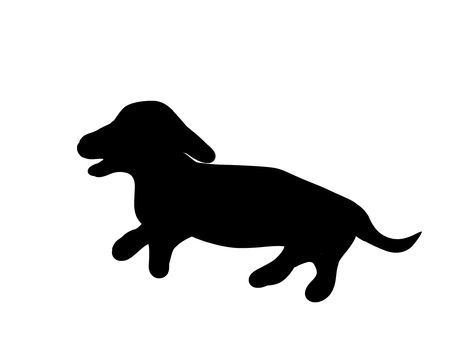 横向き、歩いている犬のシルエット。。 犬,シルエット,動物のイラスト素材