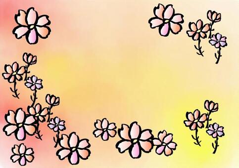ポストカード ポストカード 秋桜,うみ,コスモスのイラスト素材