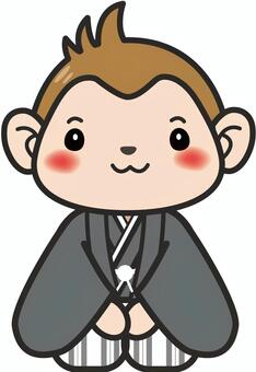 Monkey's illustration (boy), simple, tiny, icon, JPG and PNG