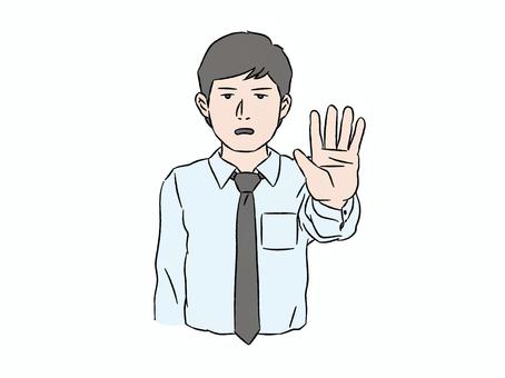 Man refusing with hand, male, employee, businessman, JPG, PNG and AI
