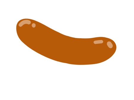 ソーセージ ソーセージ,ウインナー,食べ物,料理,シンプル,食材,茶色,フード,ワンポイント,カットのイラスト素材