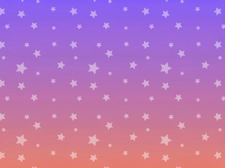 星柄紫薄オレンジグラデ背景