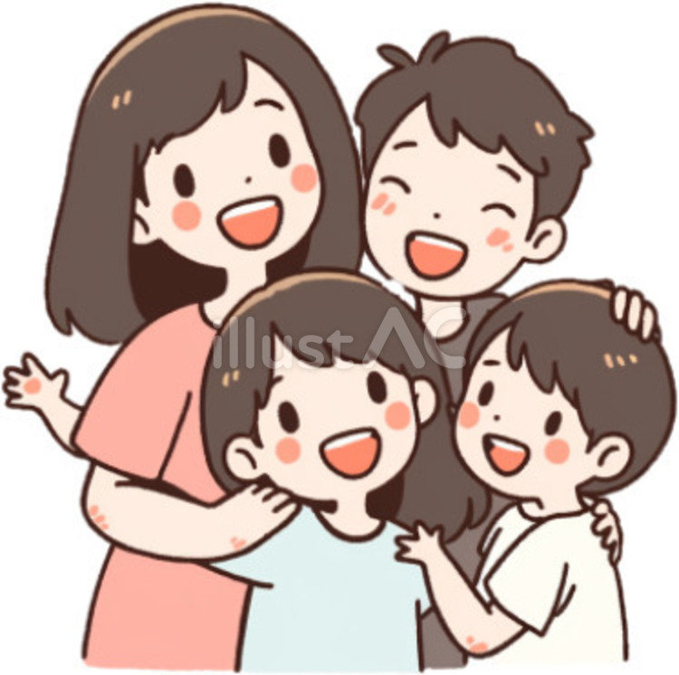 家族 仲良し,複数人,女性のイラスト素材