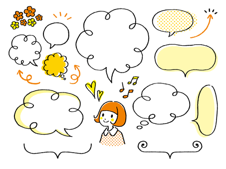 Illustration, Illustration, speech balloon, frame, lower bubble,