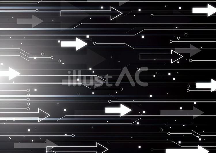 電子回路と矢印のスタイリッシュな背景素材 デジタル,サイバー,電子回路のイラスト素材