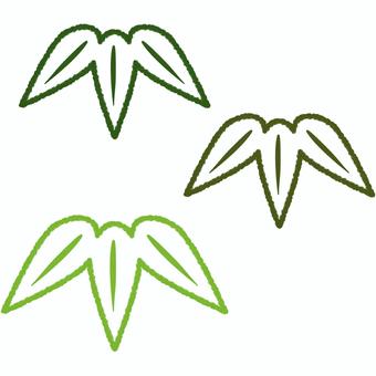 竹の葉アイコンセット　2 竹,セット,竹の葉,葉っぱ,笹の葉,リーフ,自然,アイコン,シルエット,飾りのイラスト素材