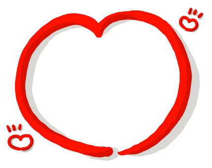 ハートの赤丸 手書き,ほっこり,かわいい,なごみ,ハート,赤丸のイラスト素材